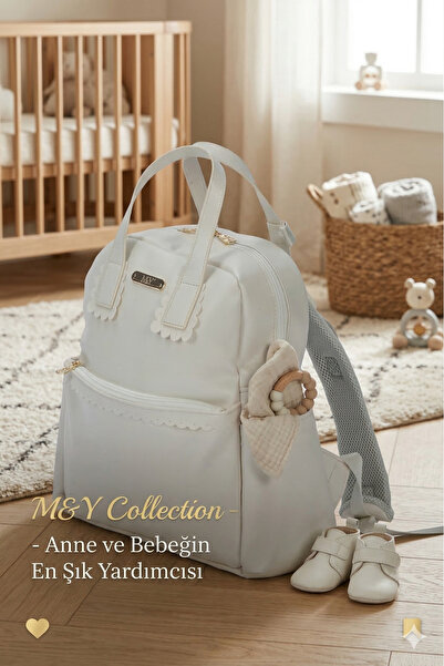 MY Collection LUJAİN DERİ ANNE BEBEK BAKIM SIRT ÇANTASI