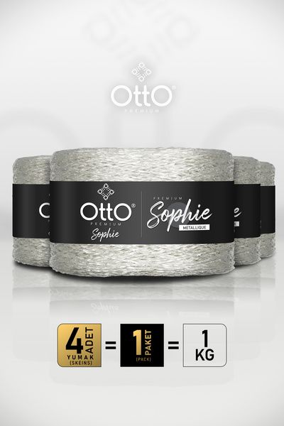 Otto Premium Sophie Metalik - Alb - Pachet de 4 - 250gr/420m - Geantă străluc...