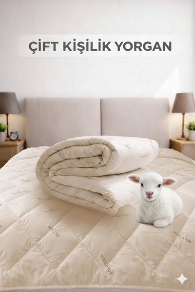 MonoHome Διπλό Μάλλινο Πάπλωμα 100% Αγνό Μαλλί Αρνιού Μερινός - Διπλό