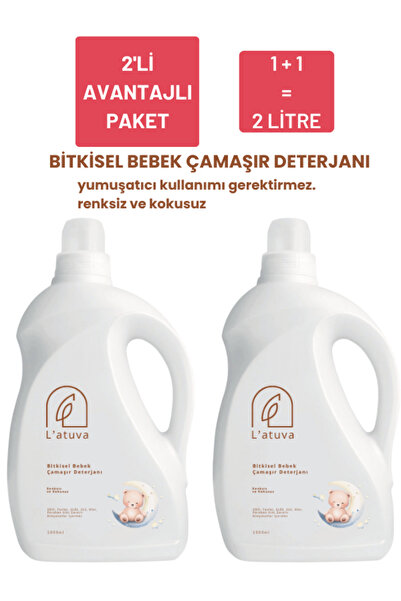 L'atuva %100 Doğal Bebek Çamaşır Deterjanı Kendinden Yumuşatıcılı 1000 ml