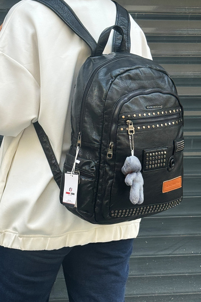 Just Polo حقيبة ظهر مدرسية وحقيبة مدرسية من الجلد المغسول المستورد