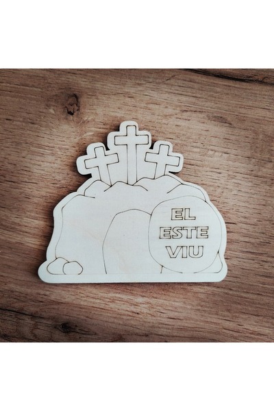 OEM Wooden plaque "He is alive", Easter, 11x12.5cm