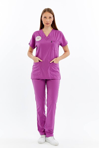 Çatı Medikal basic - Ebe Formație material elastic Scrubs (Unisex) (Conform n...