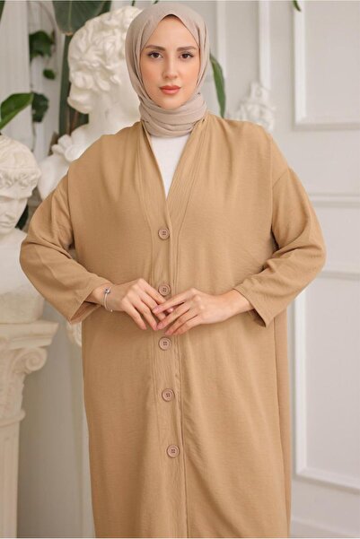 TRENDTESETTÜR KADIN KAHVE (CAMEL) UZUN CEKET T 1453