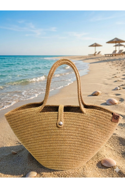 Metasupla Hasır Jüt Görünümlü , Mini Boy El Çantası, , Günlük Çanta 27x20 Cm ...
