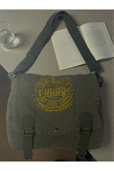 Old Cotton حقيبة كتف كلاسيكية عالية الجودة للجنسين للرحلات اليومية والتخييم و...