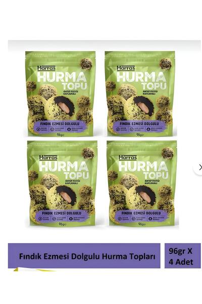 Harras Antep fıstık kaplı hurma topları 96 gr X 4 Adet