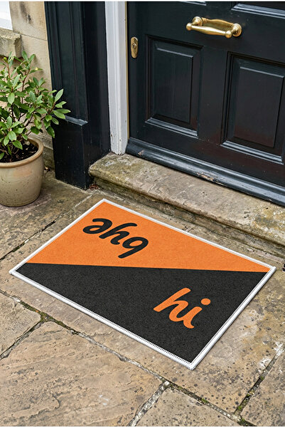 Zevahir Home Πορτοκαλί-μαύρο σχέδιο πατάκι πόρτας