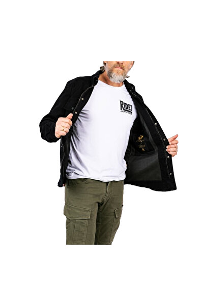 Tech90 Korumalı Siyah Kevlar Erkek Motosiklet Ceketi