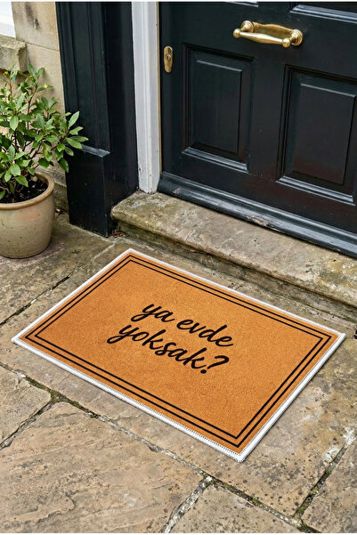 Zevahir Home Ya Evde Yoksak Yazılı Kapı Önü Paspası