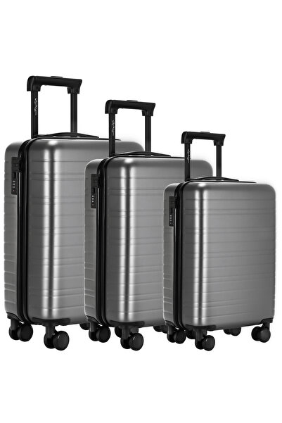 AZZHAAR مجموعة حقائب سفر مكونة من 3 قطع مصنوعة من مادة ABS وحقيبة سفر صلبة قا...