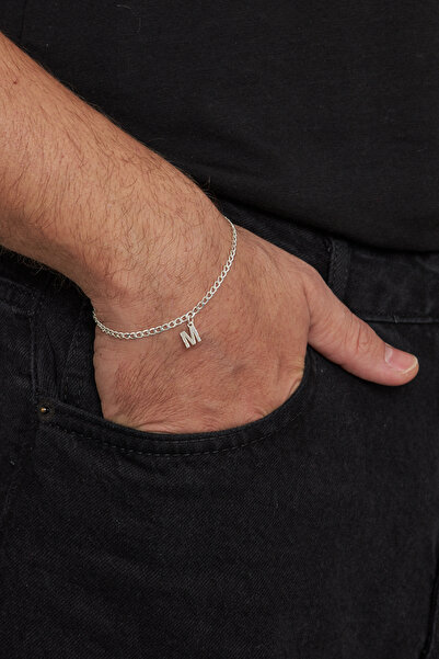 Ventino Silver Özel Harfli 3mm Gurmet 925 Ayar Gümüş Bileklik – Kişiselleştirilebilir ve Şık Tasarım Veh-1001