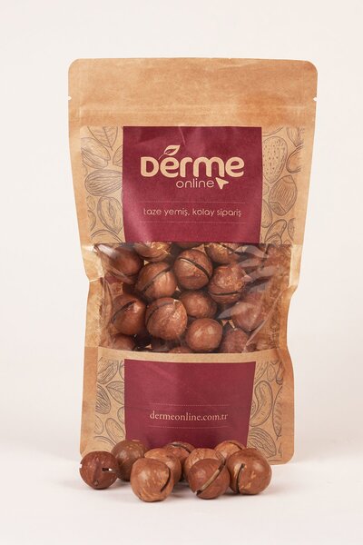 Derme Kabuklu Kavrulmuş Makademya Fındığı 900 Gram