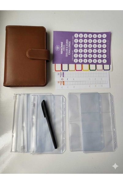NESLİMSİ ATÖLYE Savings Agenda Budget Planner Lockable Savings Wallet Magnetic Taba (with Sticker and Challenge Gift)