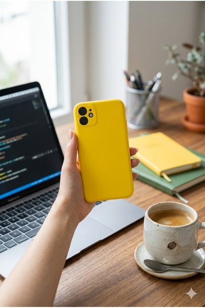 Ithink IPHONE 11 KILIF KAMERA KORUMALI KAPAK SARI