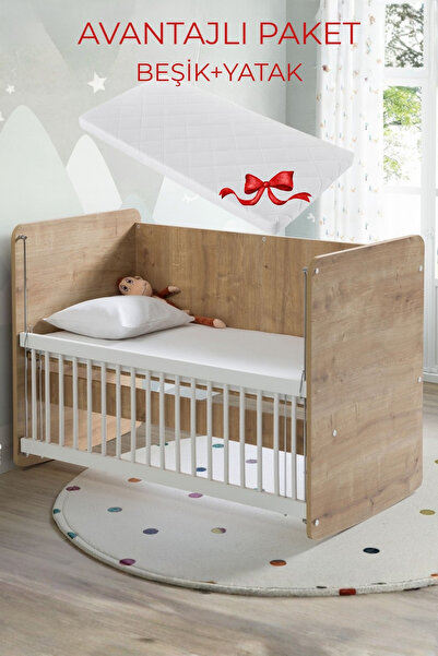 Babywhen BW1071 Sallanan Anne Yanı Kademeli Bebek Beşik - Yatak Dahil - 60x12...