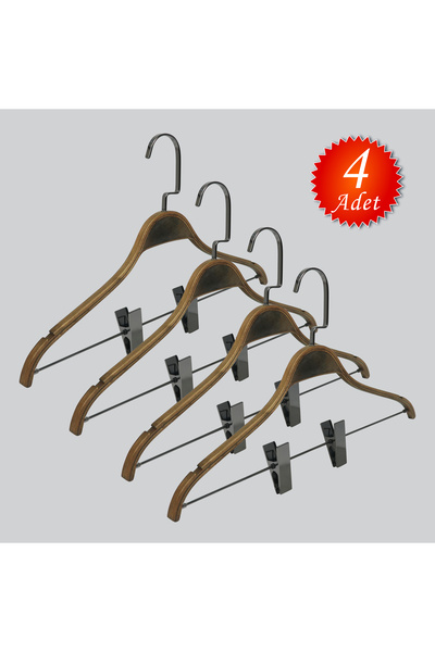 NYN Wooden (Black Nickel Hook) Hangers for Skirts, Trousers, Combinations, Ha...