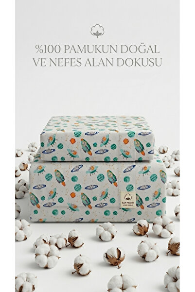 Molinella UZAY TEMALI TEK KİŞİLİK NEVRESİM SETİ