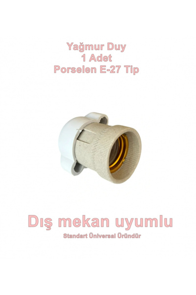SELDUR E-27 Yağmur Korumalı Porselen Duy IP65 E27
