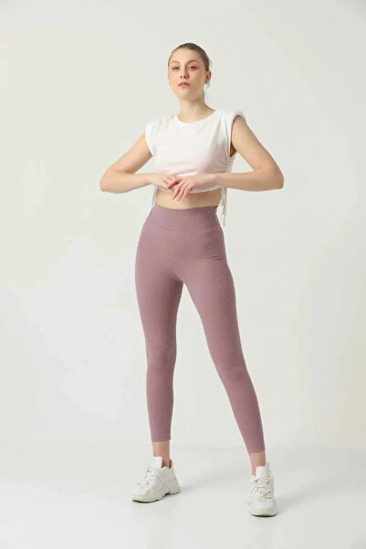 MODELLİFE Γυναικείο κολάν Navy Blue - Αθλητικό κολάν με ραβδώσεις ψηλής μέσης...