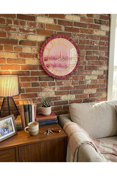 Home Duvar Saati -35 cm-Epoksi Duvar Saati-Dekoratif Saat - Modern Tasarım