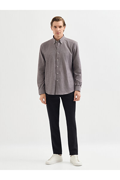 Karaca Erkek Slım Fıt Gömlek-Kahve