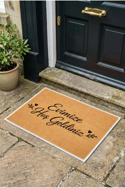 Zevahir Home Evimize Hoşgeldiniz Yazılı Kapı Önü Paspası