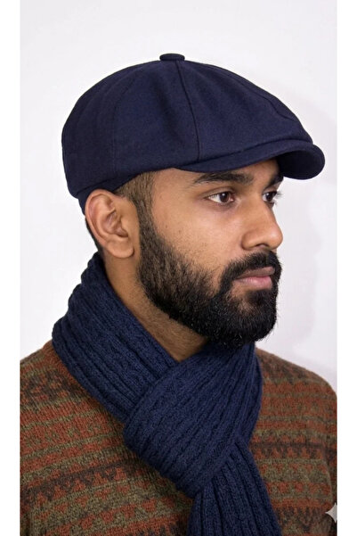 Bay Şapkacı Winter Men's Peaky Blinders British Driver Cap Dark Navy 7404