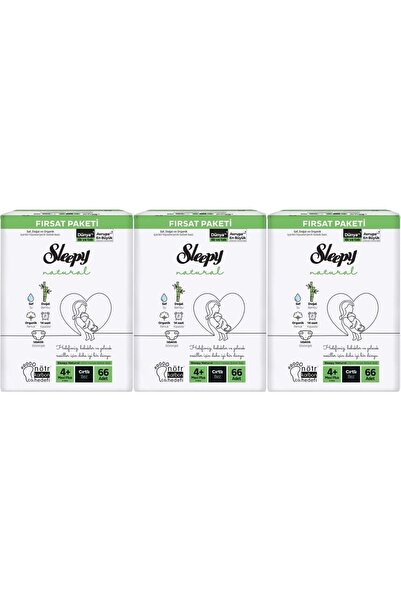 Sleepy Baby Diapers Natural Size:4+ (9-16kg) Maxi Plus 198 Pieces Monthly Off...