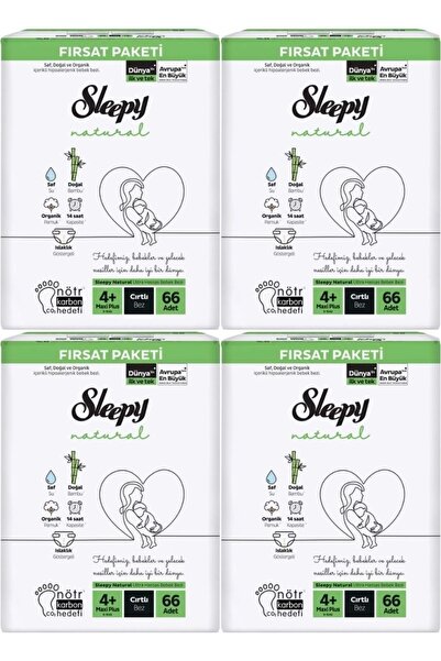 Sleepy Baby Diapers Natural Size:4+ (9-16kg) Maxi Plus 264 Pieces Advantage F...
