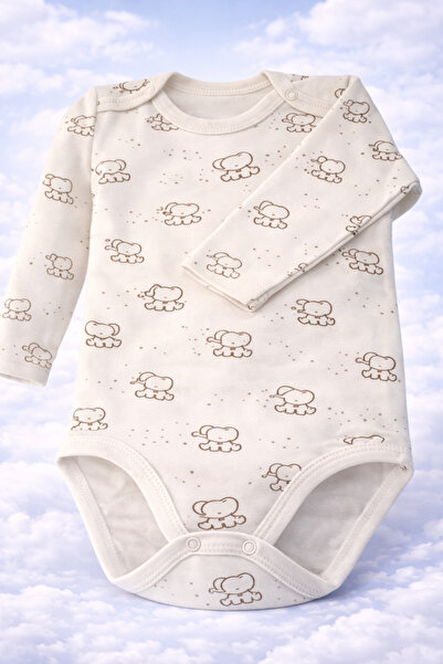 Bulut Anne ve Çocuk Long Sleeve Snap Fastener Bodysuit 100% Cotton Patterned ...