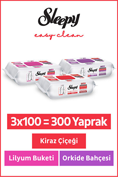 Sleepy Easy Clean Lilyum+ Orkide+ Kiraz Çiçeği Yüzey Temizlik Havlusu Mendili...