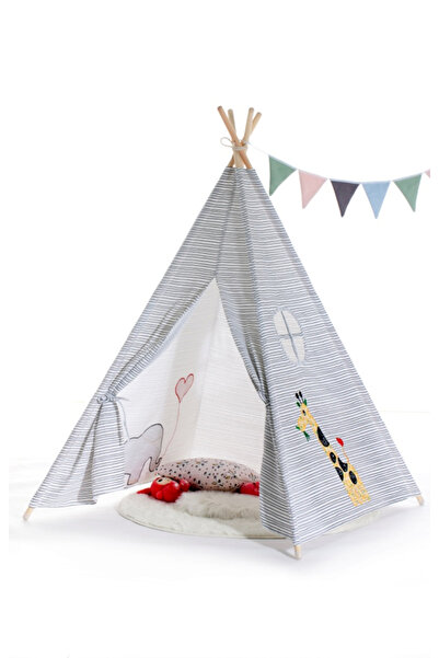 OEM Cort copii stil indian Teepee Tent Girafa BathVision, 120x120x160 Alb Dungi