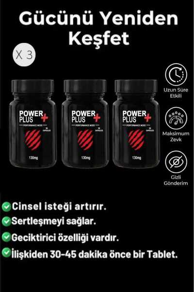 POWER Plus+ Erkeklere Özel Performansı Arttırıcı 30'lu Takviye X 3 Adet