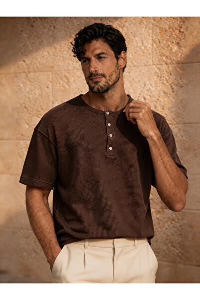 Valiberta Καλοκαιρινό κοντομάνικο μπλουζάκι Roth Relaxed Fit Casual Henley Co...