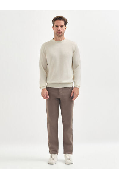Karaca Erkek Regular Fıt Triko Kazak-Ekru