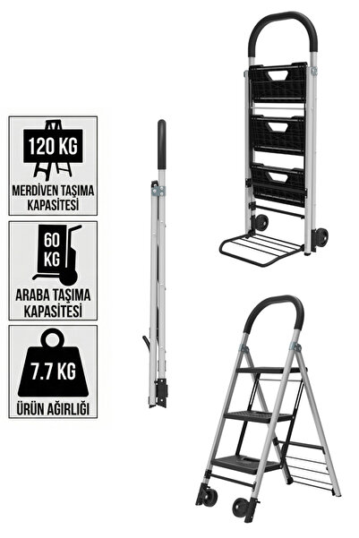 Mikayra FLT60 60/120Kg Katlanır Merdiven ve Yük Taşıma Aracı