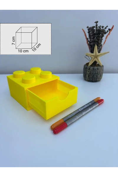 Teknovagroup صندوق تخزين مزخرف بتصميم لعبة بناء صغير الحجم 2 × 2 لتنظيم سطح ا...