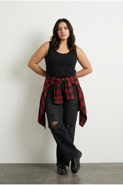 Stil Diva Tricou de bază cu mâneci zero de mărime mare 1097164