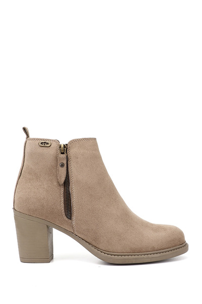 GÖNDERİ(R) Women's Mink Suede Zippered Thick Heeled Boots