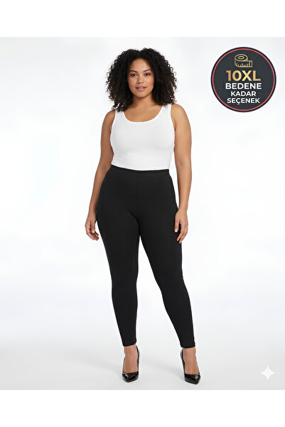 Yabgu Women's Plus Size High Waist Daily Tights Black