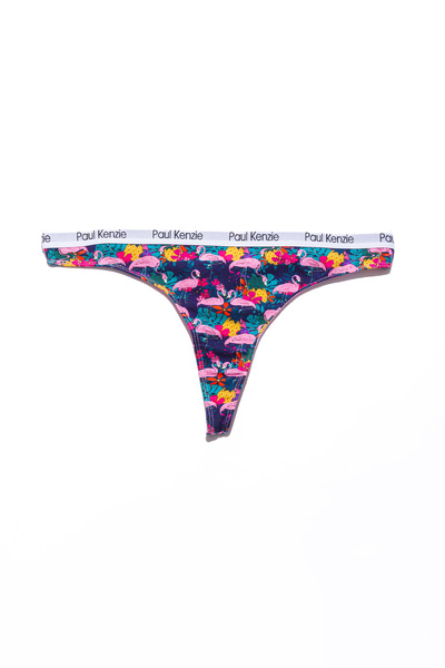 Paul Kenzie Unique Effect Patterned Women's String Panties - Flamingo