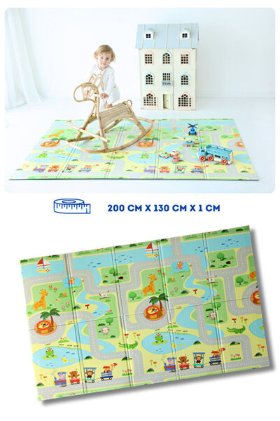 Coolmats 200x130x1 Cm Yeşil Parkur Katlanabilir Oyun Matı