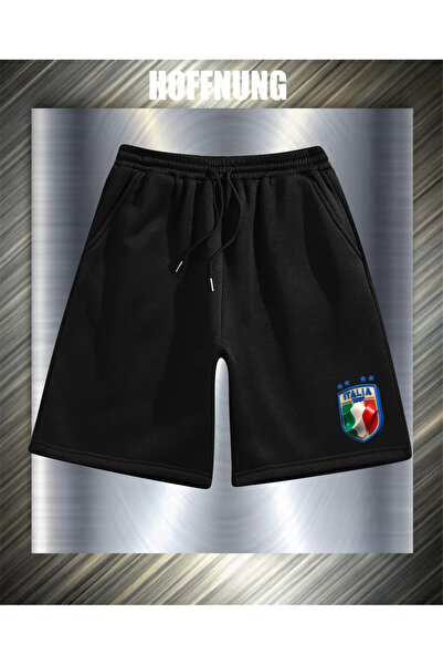 HOFFNUNG Unisex 2Ip Comfortable Fit Italian Logo Printed Sweatpants Shorts