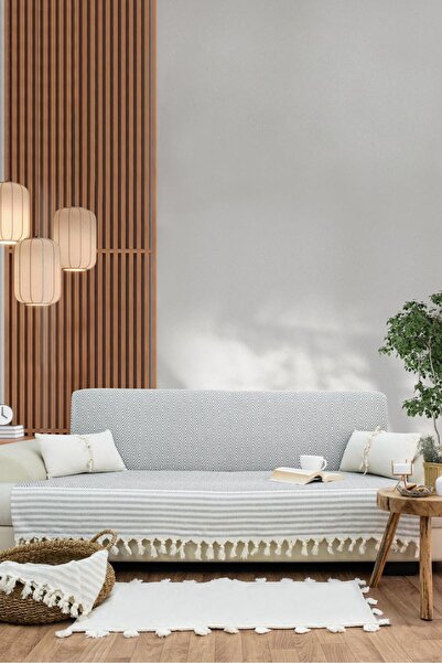 LUNGA VİTA Κάλυμμα καναπέ πολλαπλών χρήσεων από 100% βαμβάκι με σχέδιο Reno 1...