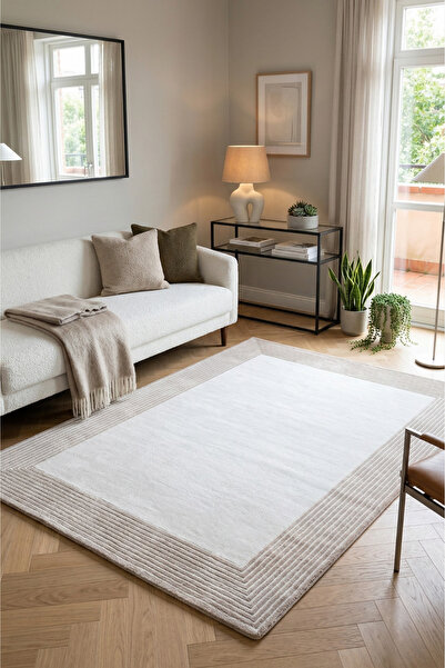 Ceremonyhome Modern Krem Bej Oturma Odası Halısı Ve Salon Halısı