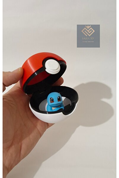 saha3d sıradışı tasarımlar pokemon poke topu (squirtle hediyeli)