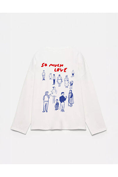 Disante 100% βαμβακερό μπλουζάκι με μακρυμάνικο λαιμόκοψη - με στάμπα So Much...