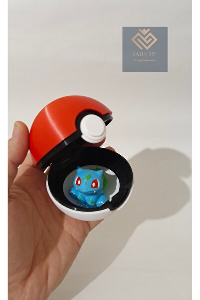saha3d sıradışı tasarımlar pokemon poke topu (bulbasaur hediyeli)