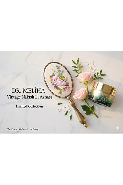 Dr. Meliha Vintage Nakışlı Lüks El Aynası – Dekoratif Koleksiyon Aynası